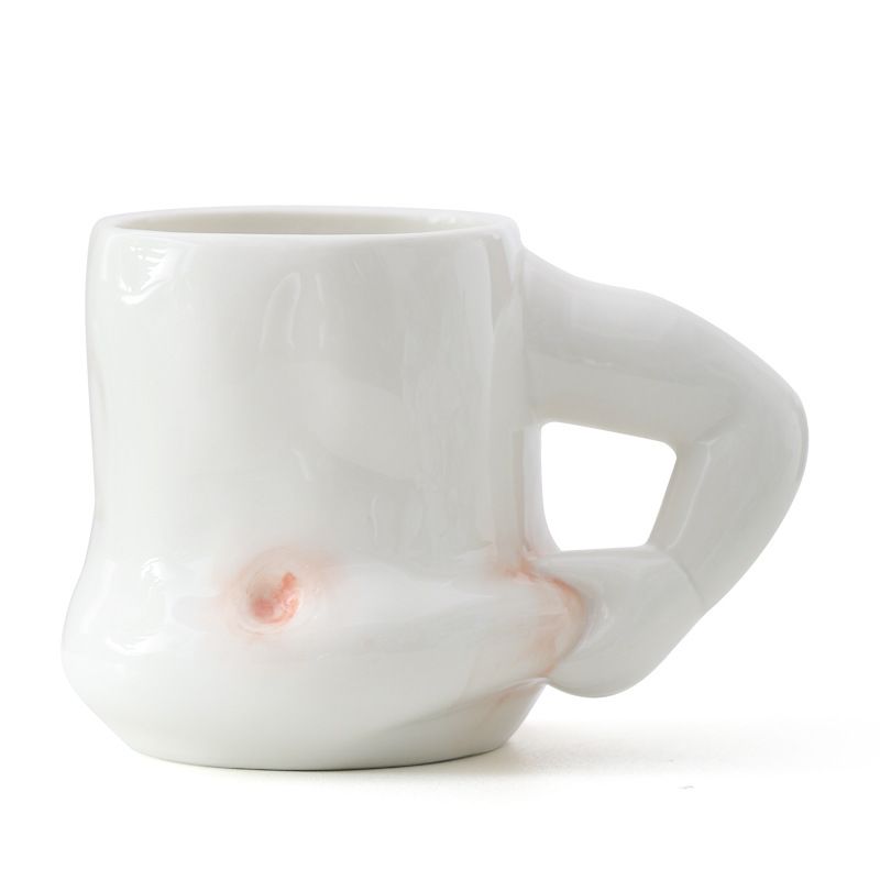 Ins Style Milk Cup, Ceramic Water Cup, Muscle Men's Pinching Belly Coffee Cup_maomaolike.com