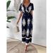 Women's V-neck bat sleeve waist jumpsuit_maomaolike.com