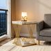 Square End Table, 2-Tier Side Table Modern Bedside Table_maomaolike.com