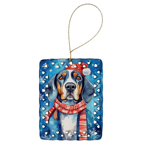 Black And Tan Coonhound Christmas Porcelain Ornament Christmas Tree Hanging Decorations For Home Christmas Holiday, Rectangle, Gift, Multicolor_maomaolike.com