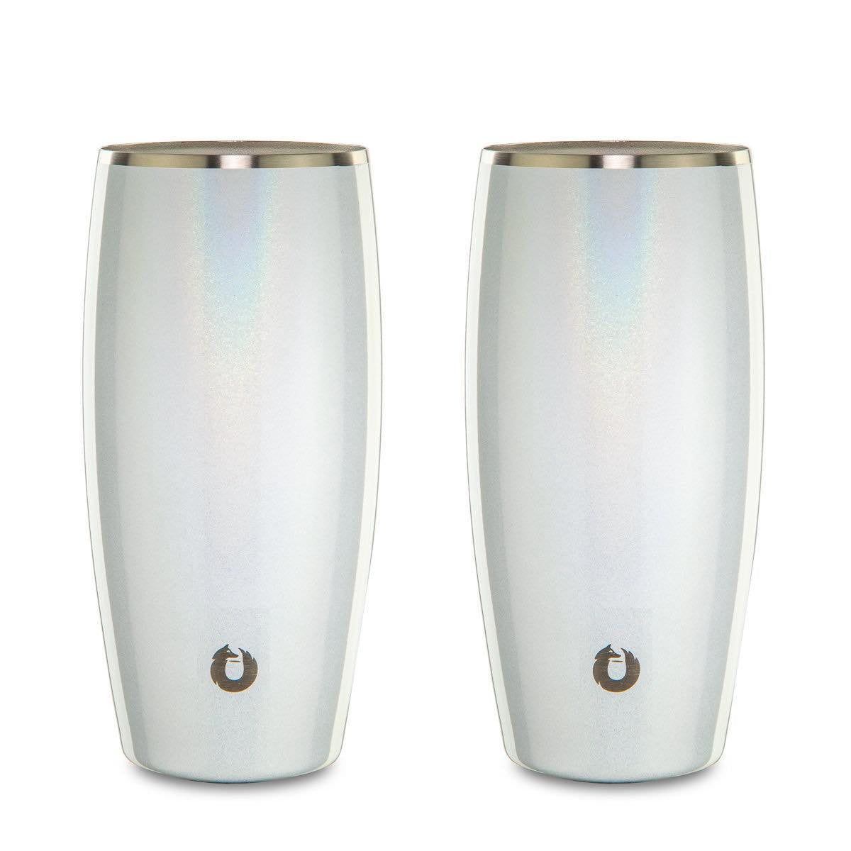Stainless Steel Beer Glass Set, Set Of 2 - Shimmer White_maomaolike.com