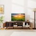 2-Door TV Stand For TVs Up To 65 Inch With Open Shelves Adjustable Foot Pads Cable Hole Is Designed_maomaolike.com