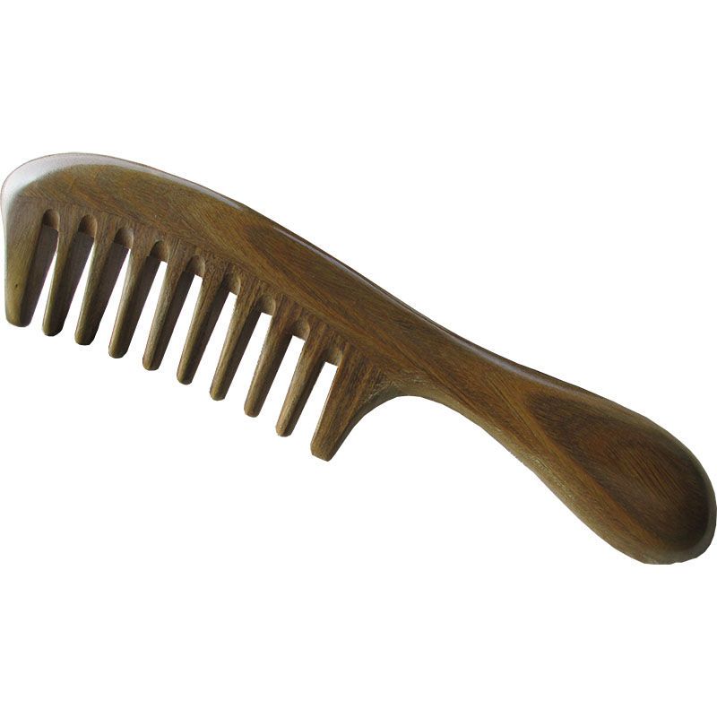 Genuine Sandalwood Wide-Tooth Comb For Curly Hair, Anti Hair Loss & Perm Friendly Coarse Tooth Hair Comb
_maomaolike.com