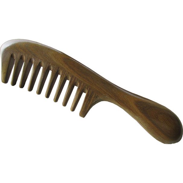 Genuine Sandalwood Wide-Tooth Comb For Curly Hair, Anti Hair Loss & Perm Friendly Coarse Tooth Hair Comb
_maomaolike.com