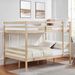 Full Over Full Bunk Bed With Ladder,Wooden Bunk Bed With High Guardrail And Ladder For Kids, Teens, Dorm Rooms, And Guest Rooms,No Box Spring Needed,Natural_maomaolike.com