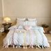 Dopamine Color Princess Style Australian Cotton Four-Piece Set Colorful Ruched Lace Bow Quilt Cover Four Seasons Skin-Friendly Bed_maomaolike.com