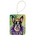 Boston Terrier King Of Mardi Gras Porcelain Ornament Christmas Tree Hanging Decorations For Home Christmas Holiday, Rectangle, Gift, Multicolor_maomaolike.com
