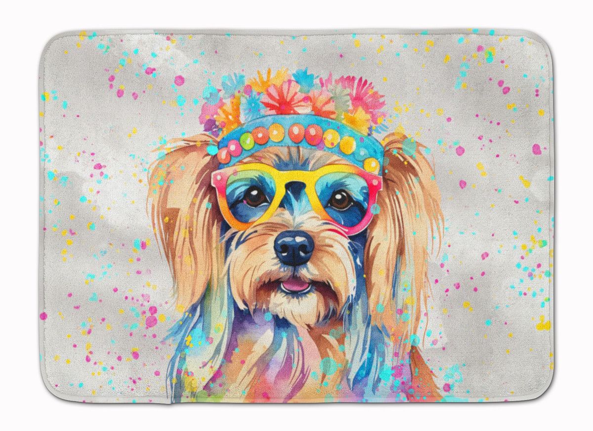 Yorkshire Terrier Hippie Dawg Memory Foam Kitchen Mat Machine Washable Anti-Fatigue Mat Cushion Comfort Bath Mat Or Kitchen Rug_maomaolike.com