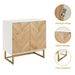 White And Gold Storage Cabinet With 2 Doors, Modern Buffet Sideboard Cabinet With Storage,Accent Cabinet For Living Room, Dining Room, Entryway_maomaolike.com