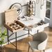 40 Inch Makeup Vanity Desk With 3-Mode Lighted Mirror & Wireless Charging Station,Vanity Table With Drawer & 3 Open Shelves For Ample Storage Space,Dressing Table For Bedroom_maomaolike.com