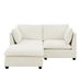 Comfy Cloud Couch Loveseat With Ottoman, Modern Chenille Love Seat Upholstered Modular Couch Sleeper For Living Room, Apartment, Studio, Office(Beige White)_maomaolike.com
