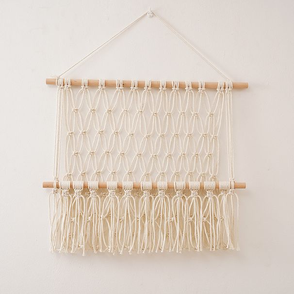 Nordic Handwoven Cotton Rope Rack Simple Decoration Children's Room Storage Doll Books Ornament Wall Shelf_maomaolike.com