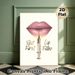 Lip Filler Themed Painting Poster, Glamorous Glossy Pink Lips & Gold Syringe Poster, Stylish Makeup-inspired Decor Suitable For Beauty Salon, Bedroom_maomaolike.com