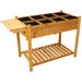 8 Pockets Horticulture Raised Garden Bed Elevated Wood Planter Box Stand With Foldable Side Table And Storage Shelf For Herb/Vegetables/Flowers_maomaolike.com