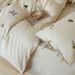 Wholesale INS Korean Linen Embroidered Pure Four-Piece Pastoral Style Full Bow Tie Washed Cotton 4-Piece Set_maomaolike.com