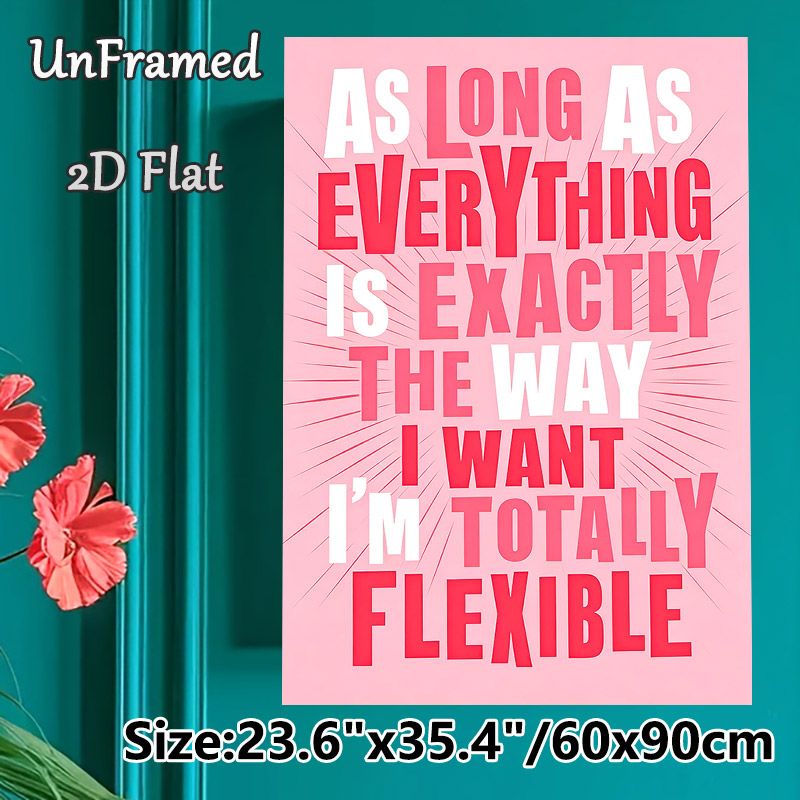 Humorous Slogan Painting Poster, Vibrant Pink Typographic Art Poster, Witty Relatable Quote Adds Lighthearted Vibe, Ideal For Office, Living Room_maomaolike.com