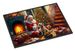 Cairn Terrier And Santa Claus Doormat Front Door Mat Indoor Outdoor Rugs For Entryway, Non Slip Washable Low Pile, 24H X 36W_maomaolike.com
