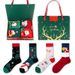 Unisex 4 pairs of Christmas stocking gift box set Santa Snowman cartoon cotton socks Christmas socks Christmas_maomaolike.com