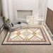Living Room Rug Large Size Gorgeous Gold Frame Design Bedroom Rug Plush Thickened Machine Washable Thickened Underlay Interior Decorative Rug_maomaolike.com
