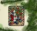 Bluetick Hound And Santa Claus Porcelain Ornament Christmas Tree Hanging Decorations For Home Christmas Holiday, Rectangle, Gift, Multicolor_maomaolike.com