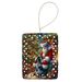Bluetick Hound And Santa Claus Porcelain Ornament Christmas Tree Hanging Decorations For Home Christmas Holiday, Rectangle, Gift, Multicolor_maomaolike.com