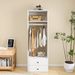 70.2"H Livelylodge Wooden Modular Closet Organizer:Modern Open Wardrobe Closet System With 2 Drawers For Bedroom&Coatroom White Finish_maomaolike.com