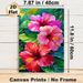 Hibiscus Themed Painting Poster, Vibrant Colorful Tropical Floral Poster, Features Vivid Hibiscus Blooms With Lush Green Foliage, Ideal For Living_maomaolike.com
