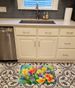 Freesias In Watercolor Memory Foam Kitchen Mat Machine Washable Anti-Fatigue Mat Cushion Comfort Bath Mat Or Kitchen Rug_maomaolike.com