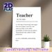 Teacher Definition Painting Poster, Minimalist Typographic Text Poster, Thoughtful Tribute To Educators, Ideal For Classroom And Teacher's Office_maomaolike.com
