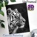 Tiger Themed Painting Poster, Monochrome Realistic Tiger Portrait Poster, Detailed Wildlife Artwork, Ideal For Living Room, Office And Home Decor_maomaolike.com
