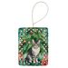 German Rex Cat By The Christmas Tree Porcelain Ornament Christmas Tree Hanging Decorations For Home Christmas Holiday, Rectangle, Gift, Multicolor_maomaolike.com