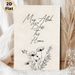 Islamic Blessing & Wildflower Painting Poster, Minimalist Line Art Poster, Features Handwritten "May Allah Bless This Home" Quote With Delicate_maomaolike.com