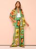 Women's Clothing fashion personality printing short-sleeved holiday leisure loose tie suit_maomaolike.com