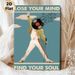 Retro Music Performer Painting Poster, Vintage-style Graphic Poster, Artistic Design Featuring Vinyl-headed Performer, Musical Notes And Inspirational_maomaolike.com