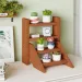Compact Easy-Assemble Wooden Plant Stand, Succulent Seedling Pot Rack For Window Balcony Desktop_maomaolike.com