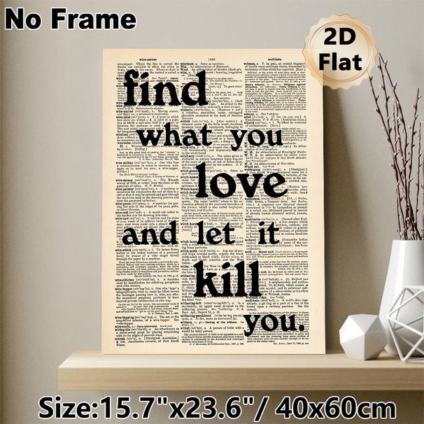 Inspirational Quote Painting Poster, Vintage Dictionary-style Bold Typographic Text Poster, Motivational Message Ideal For Home Office, Living Room_maomaolike.com