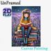 Lavender Field & Reading Girl Painting Poster, Dreamy Whimsical Illustrated Poster, Serene Glowing Floral Reading Scene Suitable For Bedroom, Reading_maomaolike.com