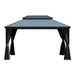 10 X14 Hardtop Gazebo With Resin Roof, Outdoor Metal Gazebo With Drainage Gutters, Permanent Heavy Duty Pavilion For Patio, Backyard And Deck, Curtains And Mosquito Netting Included_maomaolike.com