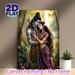 Shiva & Parvati Themed Painting Poster, Vibrant Romantic Forest Scene Poster, Exquisite Traditional Adornment Details, Ideal For Home And Prayer Room_maomaolike.com