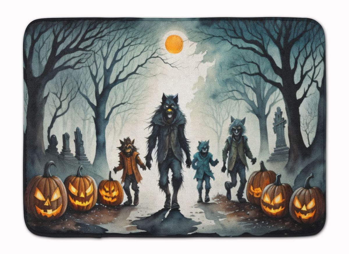 Werewolves Spooky Halloween Memory Foam Kitchen Mat Machine Washable Anti-Fatigue Mat Cushion Comfort Bath Mat Or Kitchen Rug_maomaolike.com