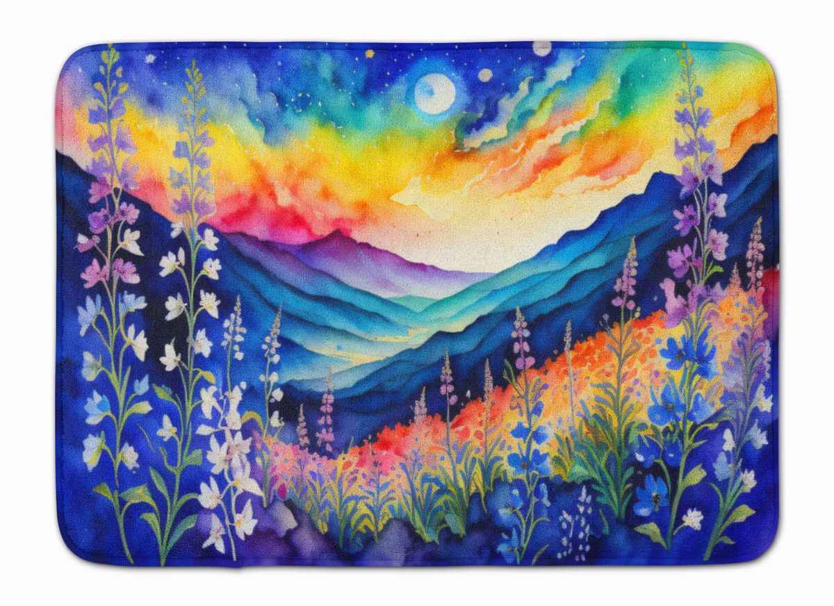 Delphinium In Color Memory Foam Kitchen Mat Machine Washable Anti-Fatigue Mat Cushion Comfort Bath Mat Or Kitchen Rug_maomaolike.com