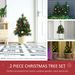 22.5in Christmas Tree 2-Pack Outdoor Pre-Lit Artificial Pine Cordless With 24 Warm White Lights And Stakes_maomaolike.com