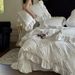French Princess Style Four-Piece Set Washed Cotton Fresh Simple Sheet Bed Quilt Cover Four Seasons Girly Heart Ins_maomaolike.com