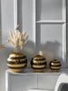 1pc Black And Gold Stripe Color Ball Vase Is Suitable For Light Luxury, High-end Design Style, Multi-scene Ornaments, Flower Arrangement, Vase_maomaolike.com