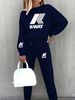 Women's Fashion Street Printed Sweatshirt Set_maomaolike.com