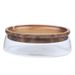 Minimalist Japanese Style Glass Living Room Candy Basin Dry Wooden Box High Footed Fruit Tray Storage Table_maomaolike.com