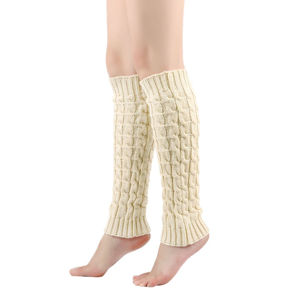 Unisex Twisted leg warmers knitted wool leg warmers for women's warm pile socks pigeonhole wool leg warmers boot covers_maomaolike.com