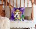 Fox Terrier King Of Mardi Gras Throw Pillow Machine Washable, Indoor Outdoor Decorative Pillow For Couch, Bed Or Patio, 14Hx14W_maomaolike.com