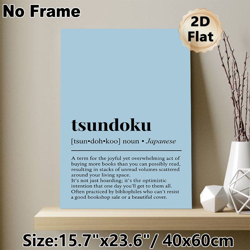 Tsundoku Definition Painting Poster, Minimalist Typographic Poster, Relatable Literary-themed Decor Ideal For Home Reading Nook, Study Room_maomaolike.com