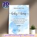 Baby Bump Measure Game Painting Poster, Light Blue Watercolor Style Poster, Interactive Party Game Decor Suitable For Baby Shower Gatherings_maomaolike.com